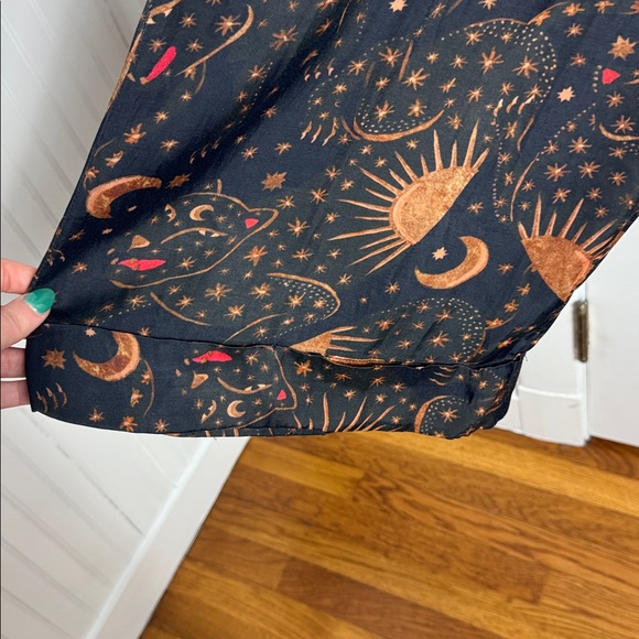 Farm Rio x Anthropologie Wide-Leg Trousers Sun Moon Print Size Small - Picture 8 of 16